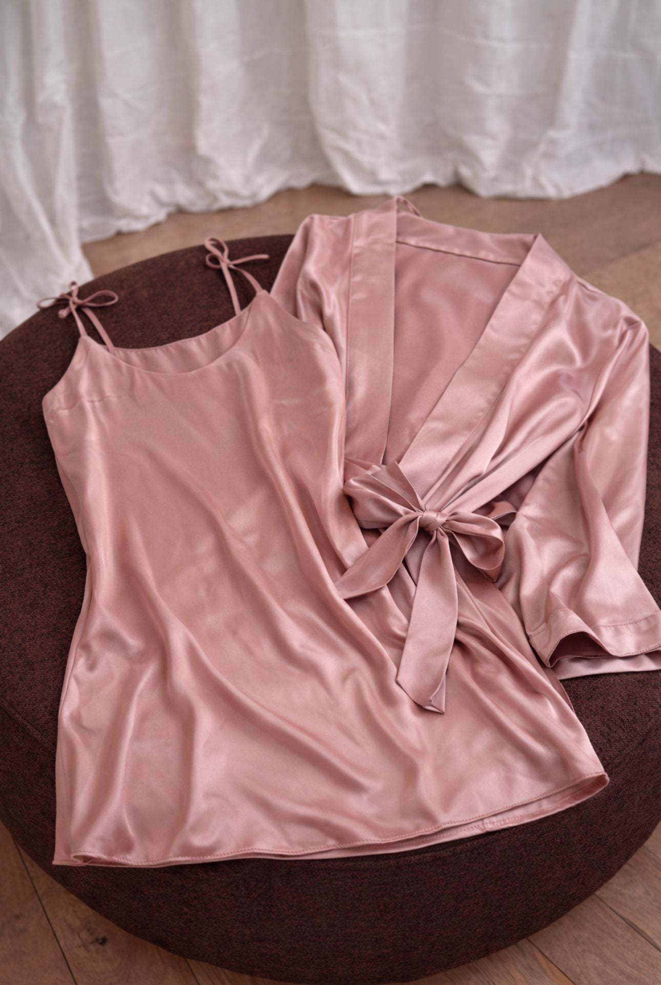 Ensemble nuisette et peignoir rose