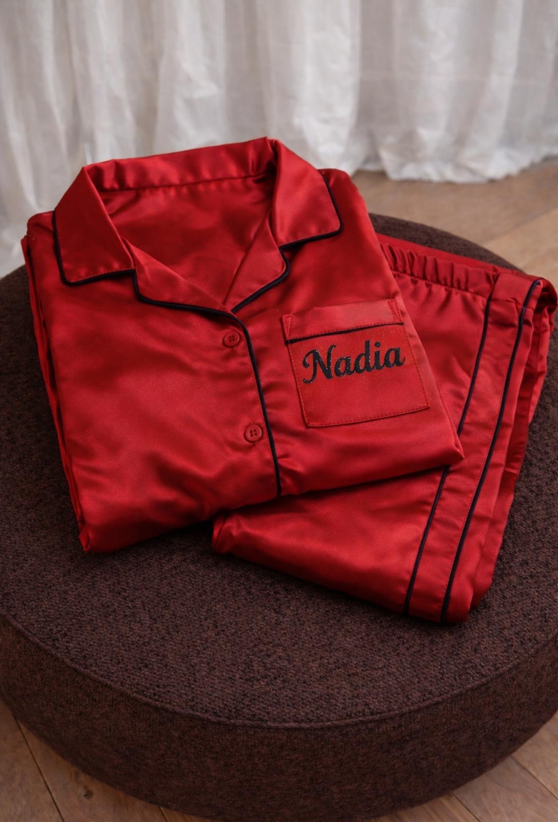Pyjama satin rouge